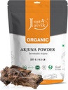 Just Jaivik 100% Orgánica Arjuna Bark Powder (Terminalia Arjuna) 1/2 LB, 08 oz, 227g USDA Certificada Orgánica- Biodegradable Cerradura de cremallera Rejuvenecedora tradicional y tónica para el corazón*