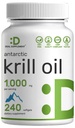 DEAL SUPPLEMENTO Aceite de Krill Antártico, 1000 mg por ser, 240 Softgels – Mercurio libre, No Fishy Taste – Rico en Omega-3s, EPA, DHA, Astaxanthin, & Phospholipids – No GMO, No Gluten
