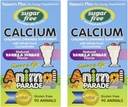 NaturesPlus Animal Parade Sugar-Free Children's Calcium, Vanilla Sundae Flavor - 90 Chewable Animal Shaped Tablets, Pack of 2 - Magnesium for Bone Health - Gluten Free - 90 Servings