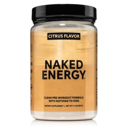 NAKED Citrus Energy - Citrus Flavored Clean Pre Workout Suplemento para Hombres y Mujeres, Vegan Friendly, No Añadido Sweeteners, Colores O Sabores - 30 Servimientos