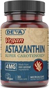 DEVA Nutrición Vitaminas Astaxanthin 4mg, Vegan, Hecho de Haematococcus Pluvialis Microalgae, 30 cápsulas, 2-Pack