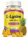 L Lysine Gummies 1000mg con Zinc - Soportes Skin, Lip, Vegan, Gluten Gratis, 60 Chewable L-Lysine para Adultos, Vitaminas Tissue Health & Immune System, Amino Acid & Complex Supplements, Non-GMO