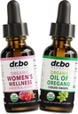 Hormone Balance for Women & Oregano Oil Organic Liquid Drops - Women's Wellness Organic Hormonal Balance & Menstrual Cramp Period Support - Oil of Oregano Drops Tincture Extract Cleanse Detox