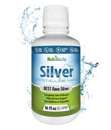 NutriNoche Colloidal Silver tención 99.99% Ultra Pure Crystalline Nano Silver Particles
